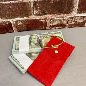 Nail Cuff Gold Plated Diamonds Bracelet